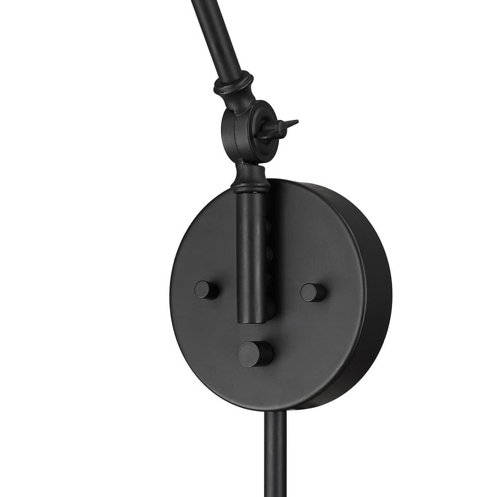 Matte Black Adjustable Swing Arm Wall Sconce