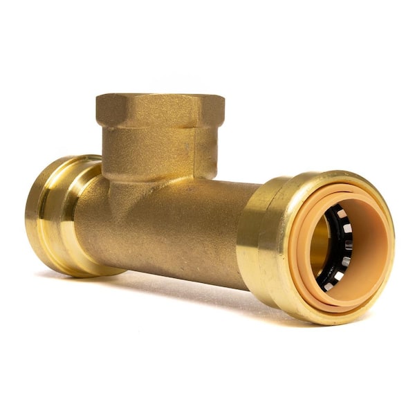 3/4 in. Push-to-Connect x Push-to-Connect x FNPT (Female Thread) Brass Expansion Tank Slip Tee Fitting
