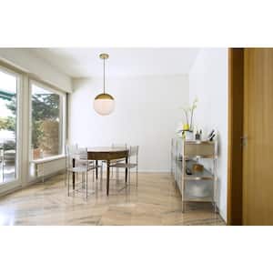 Timeless Home Ellie 1-Light Brass Pendant with Frosted Glass Shade