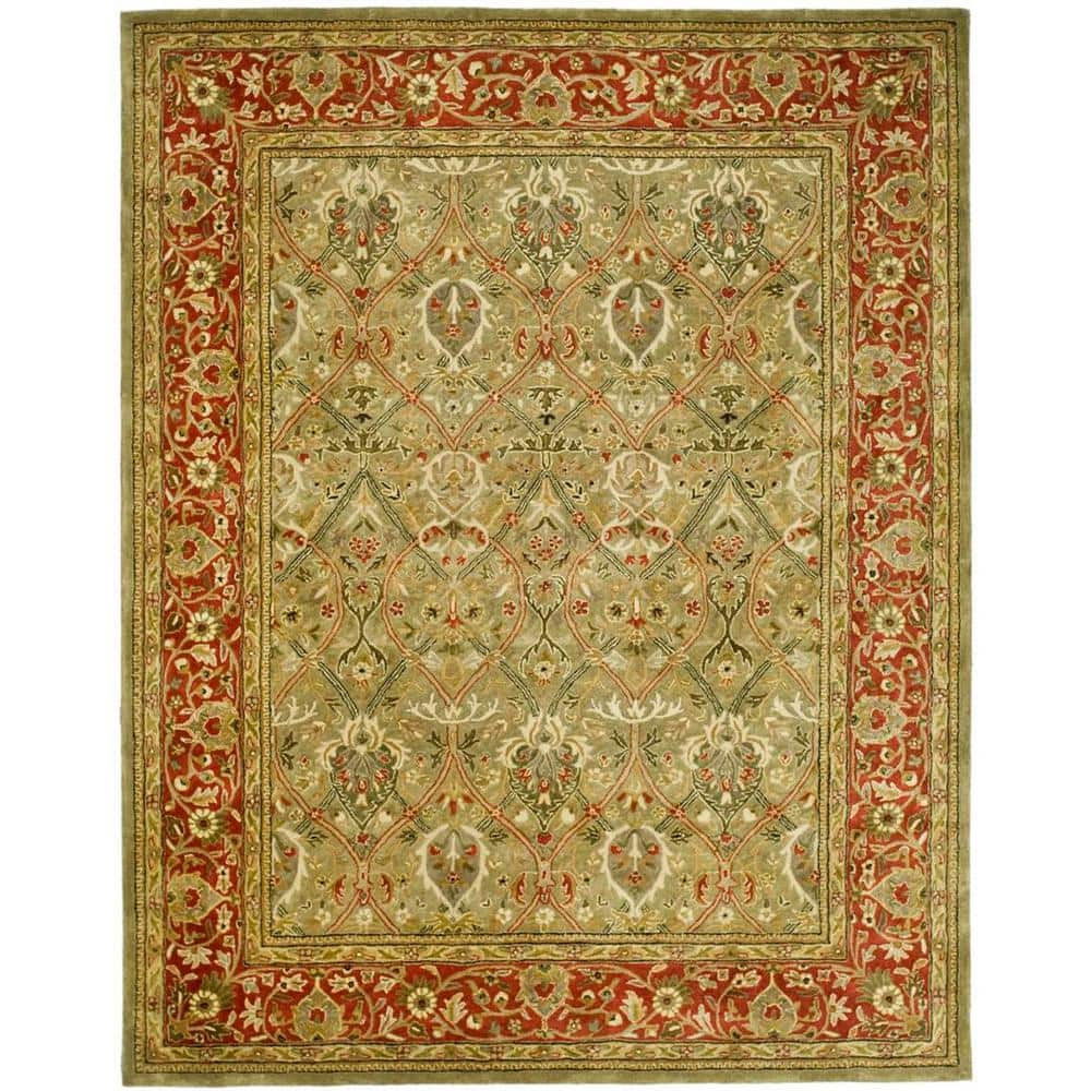 SAFAVIEH Persian Legend Light Green/Rust 9 ft. x 12 ft. Border Area Rug ...