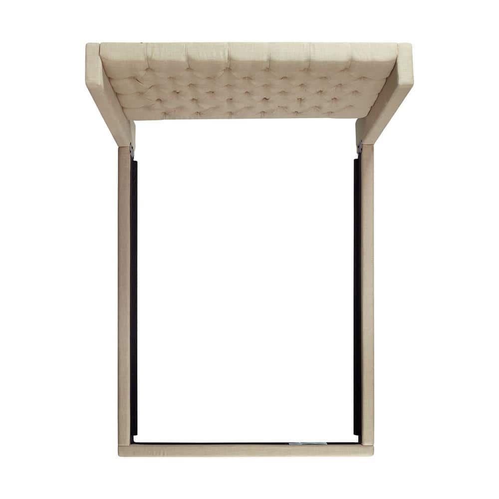 Elegant Queen-Sized Brown Wood Frame Upholstered Bed with Tufted Headboard