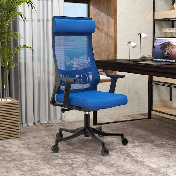 Leisuremod Adjustable Office Chair Ergonomic Mesh Back Computer Chair Lumbar Support with Armrest Dale Series in Blue