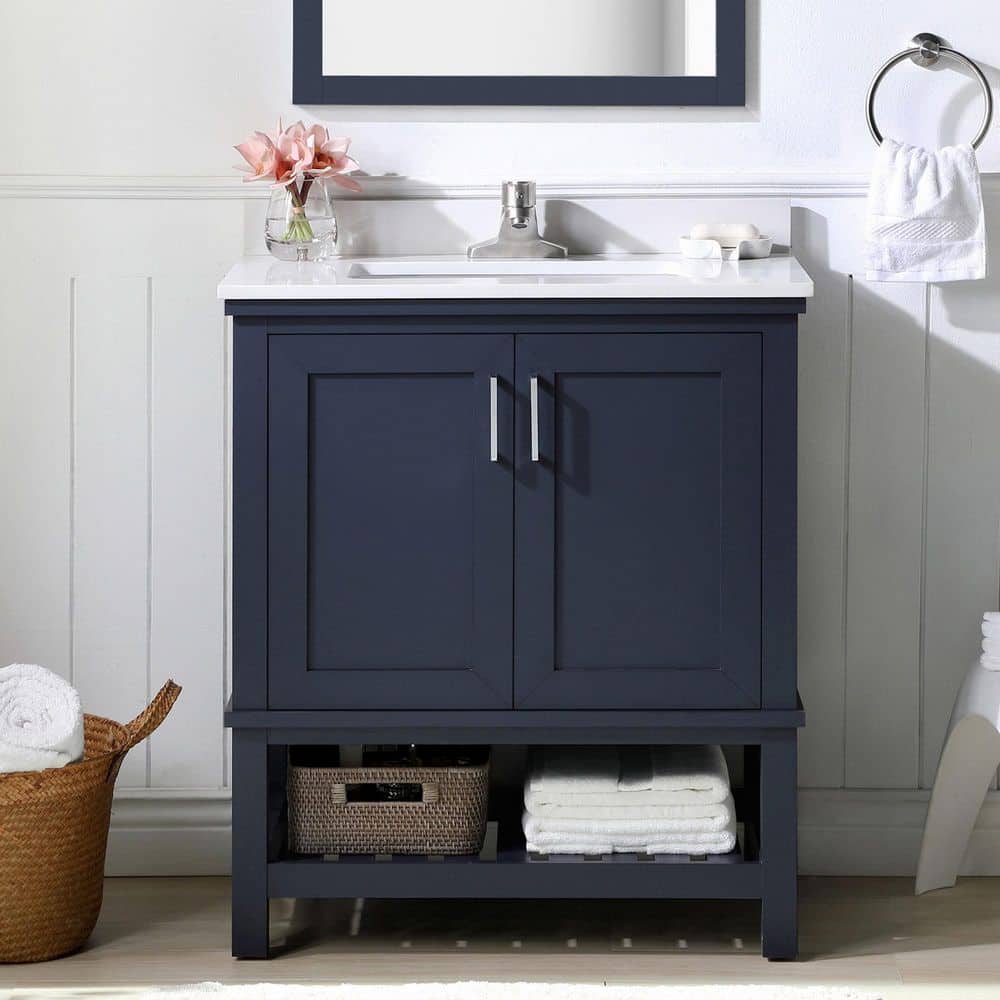 Home Decorators Collection Tupelo 30 in. Single Sink Midnight Blue