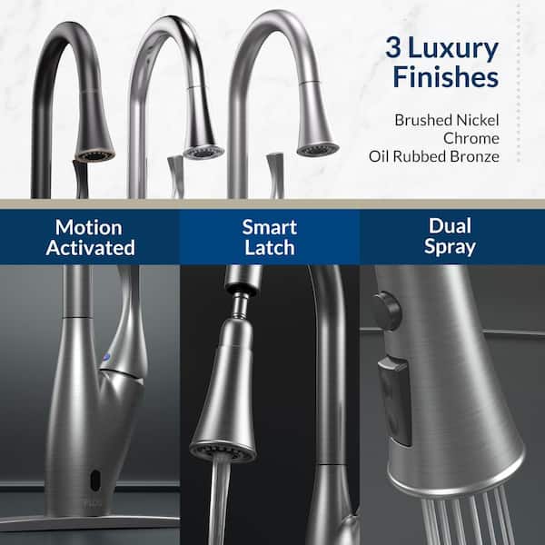 X Series Single-Handle Pull-Down Sprayer Kitchen Faucet with Motion Sensor in Brushed Nickel X Series Single-Handle Pull-Down Sprayer Kitchen Faucet with Motion Sensor in Brushed Nickel