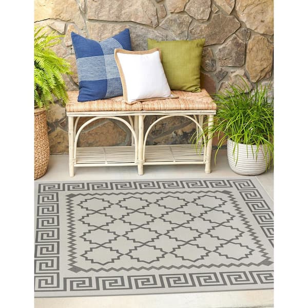 Outdoor Stars Gray 6' 0 x 6' 0 Square Rug