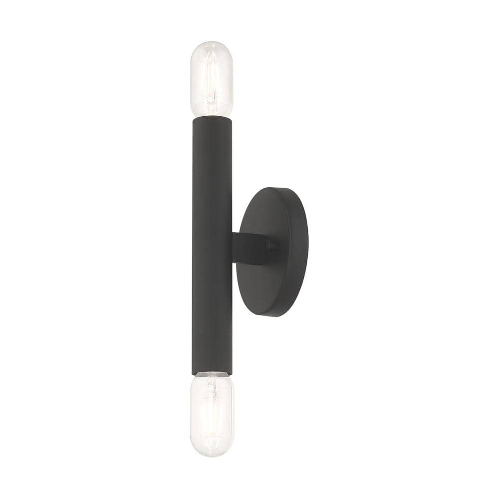 Copenhagen Dual-Light Black Steel ADA Wall Sconce