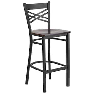 29 in. Black and Walnut Bar Stool