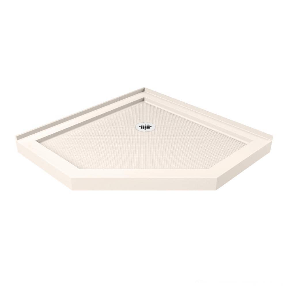 Prism Plus Frameless Neo-Angle Shower Enclosure with Distressed Bronze Hardware