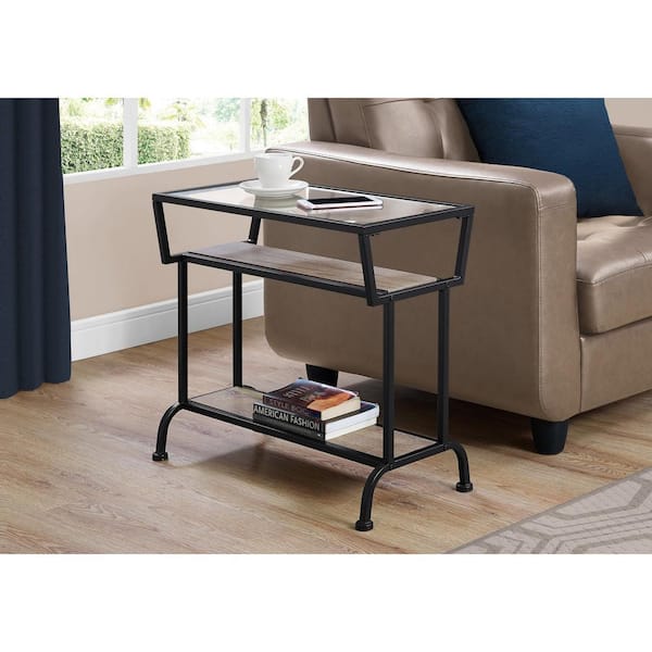 Unbranded Taupe End Table with Black Frame