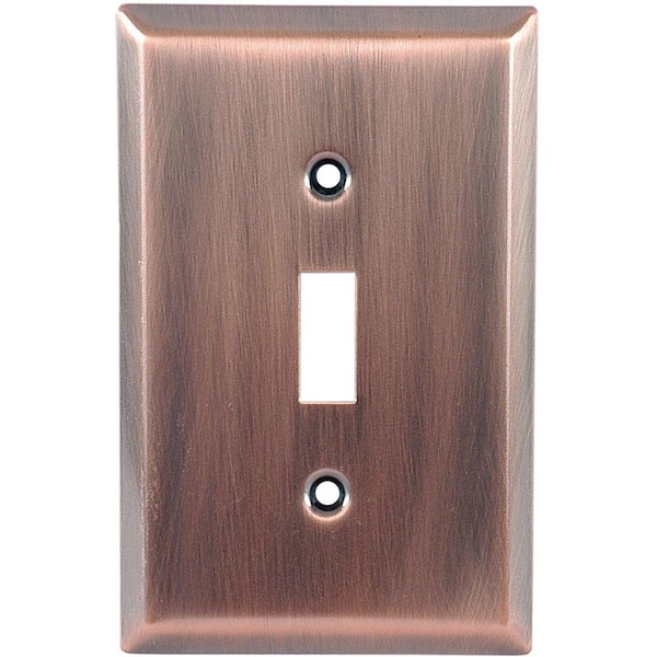 GE 1 Toggle Switch Steel Wall Plate - Copper