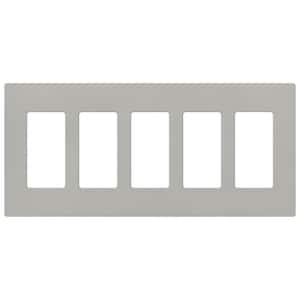 Claro 5 Gang Wall Plate for Decorator/Rocker Switches, Satin, Pebble (SC-5-PB) (1-Pack)