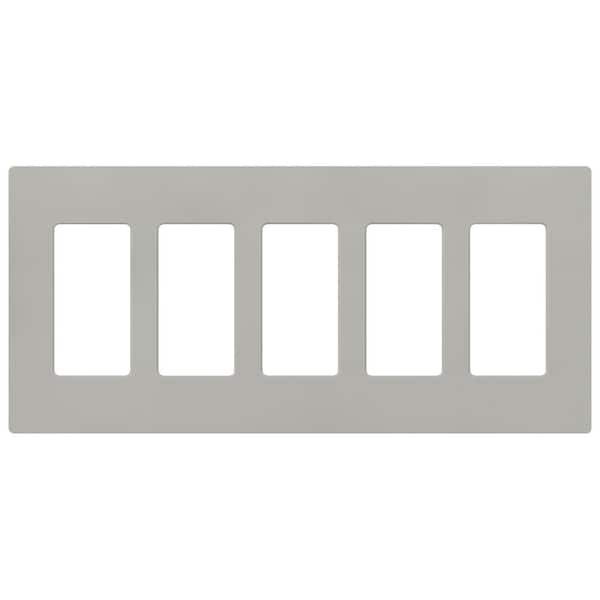 Lutron Claro 5 Gang Wall Plate for Decorator/Rocker Switches, Satin, Pebble (SC-5-PB) (1-Pack)