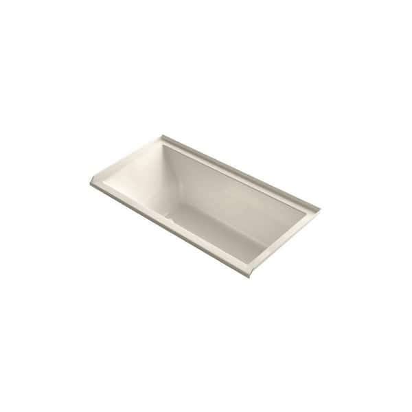 KOHLER Underscore 5 ft. Air Bath Tub with Right Drain in Almond