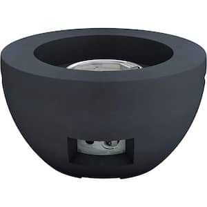 25 in. W x 13.4 in. H Outdoor Round Concrete Metal Propane Gas Modern Smokeless Bowl Fire Pit Table in Charcoal