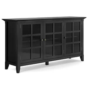 Acadian Solid Wood 62 in. Wide Transitional Wide Storage Cabinet in Black