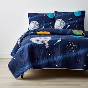 Space Travel Multicolored Graphic Cotton Standard Sham