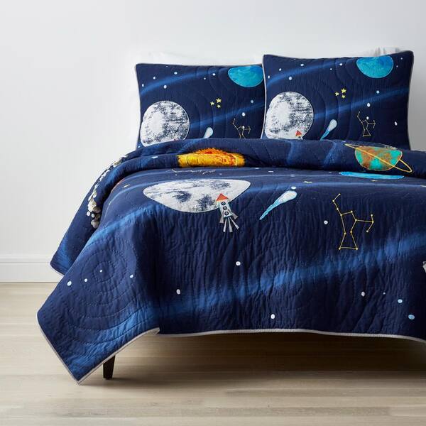 Space Travel Multicolored Graphic Cotton Standard Sham