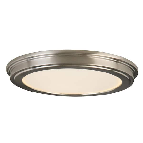 Commercial Electric 13 in. Brushed Nickel LED Ceiling Flush Mount