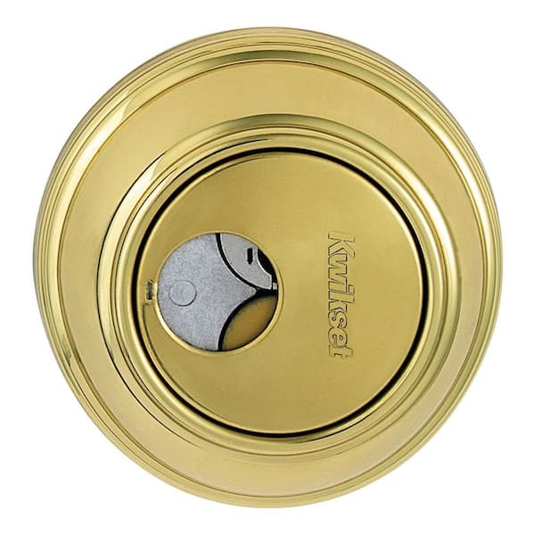 Kwikset 816 Series Polished Brass Single Cylinder Key Control Deadbolt Featuring SmartKey Security