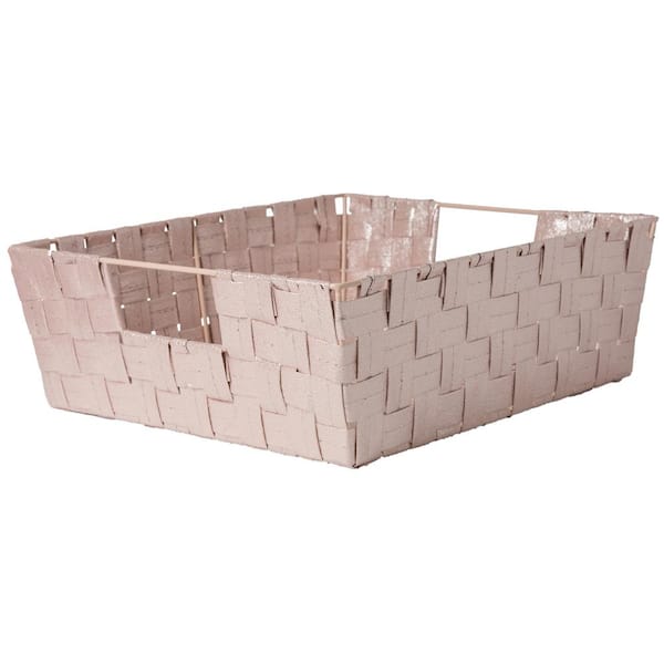 SIMPLIFY 5 in. H x 15 in. W x 13 in. D Pink Plastic Cube Storage Bin