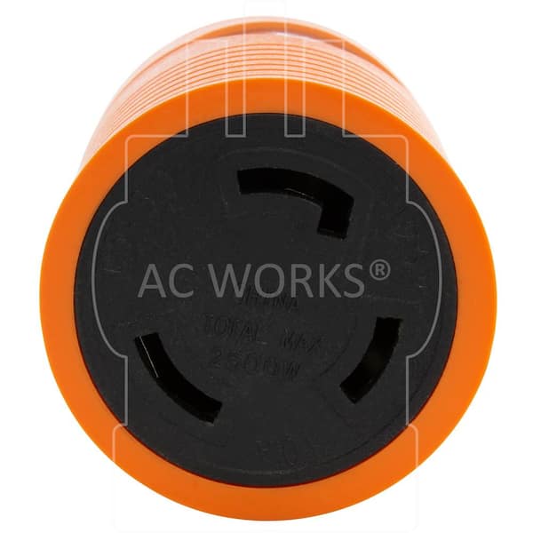 AC WORKS NEMA 5-20P 20 Amp Plug To Locking L5-30R 3-Prong, 41% OFF