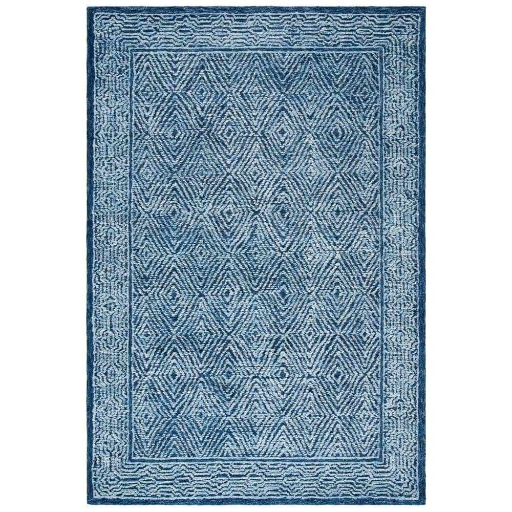 Capri Elegance Hand-Tufted Wool Area Rug in Navy - 4' x 6'