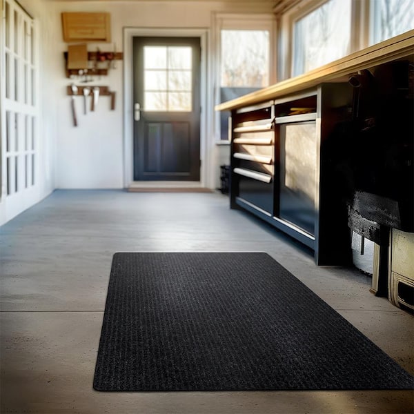 Mohawk Home All Purpose Tri-Rib Black 3 ft. x 4 ft. Indoor/Outdoor