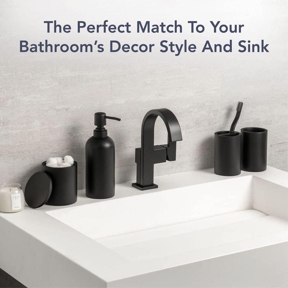 Matte Black Resin 4-Piece Bathroom Accessory Set