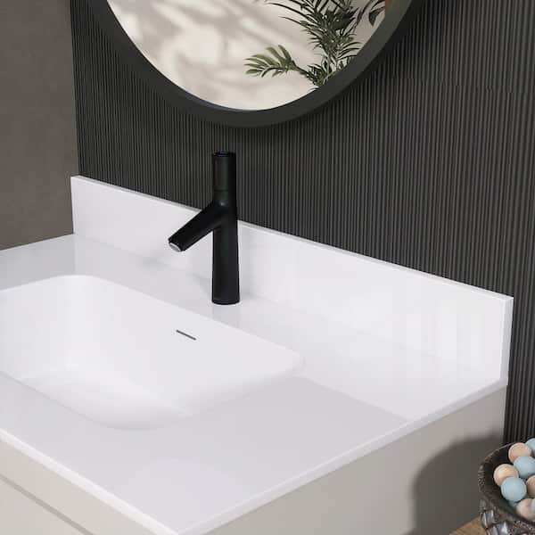 Zeafive 36 in. W x 4 in. H Solid Surface Resin Vanity Backsplash