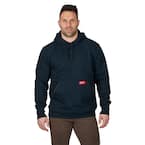Men's 2X-Large Blue Heavy-Duty Cotton/Polyester Long-Sleeve Pullover Hoodie