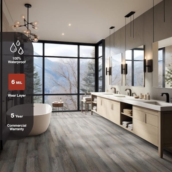 Rustic Fieldstone 6 MIL x 6 in. x 48 in. Waterproof Click Lock Vinyl Plank Flooring (21.96 sq. ft./case)