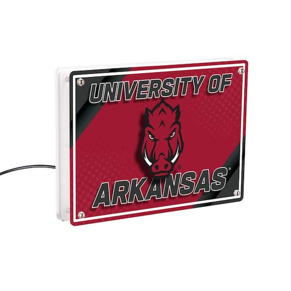 Evergreen University of Arkansas NCAA Red Rectangle Desklite LED Decor