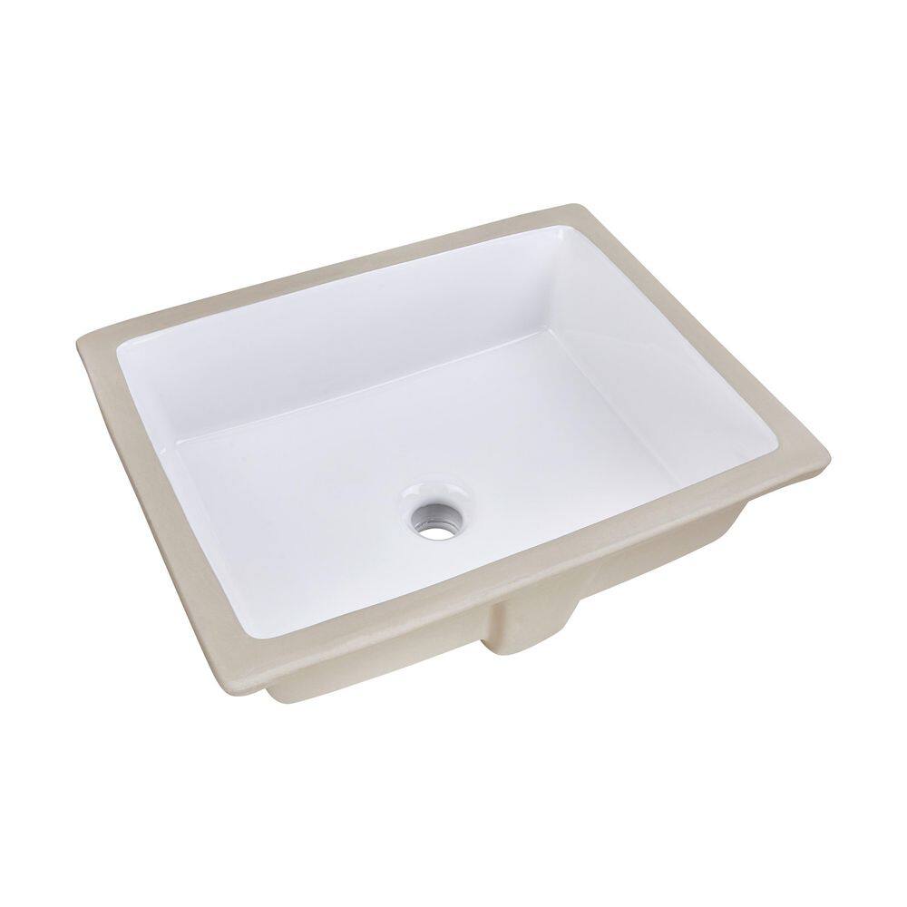 Rhythm Series 20 in. Rectangular Undermount Single Bowl Bathroom Sink in White price history on PriceWatchPro