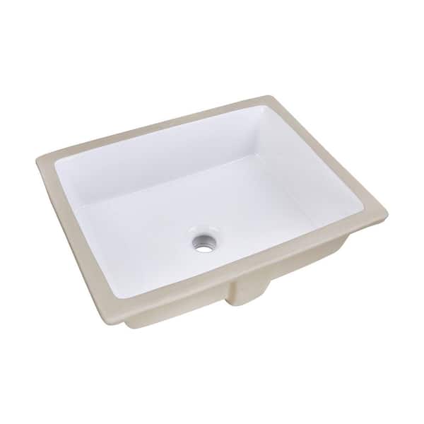 Wells Rhythm Series 20 in. Rectangular Undermount Single Bowl Bathroom Sink in White