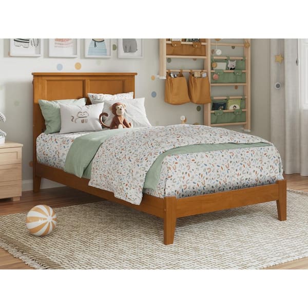 AFI Madison Light Toffee Natural Bronze Solid Wood Frame Twin Low Profile Platform Bed