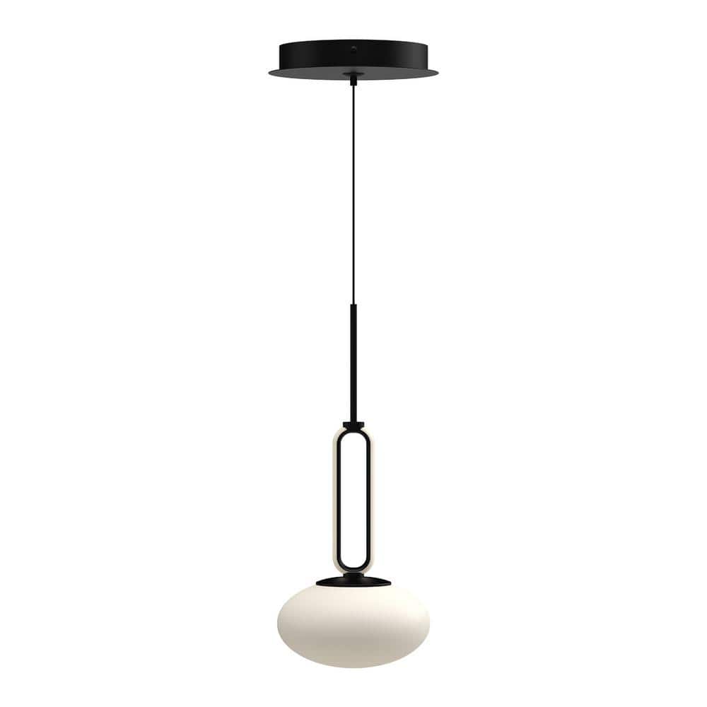 Tavira 6 in. 1 Light 11-Watt Black Integrated LED Pendant Light price history on PriceWatchPro