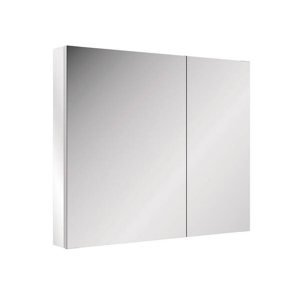 Ziyudura 36 in. W x 30 in. H Rectangular Aluminum Recess/Surface Mount Medicine Cabinet with Mirror, Dual Swing