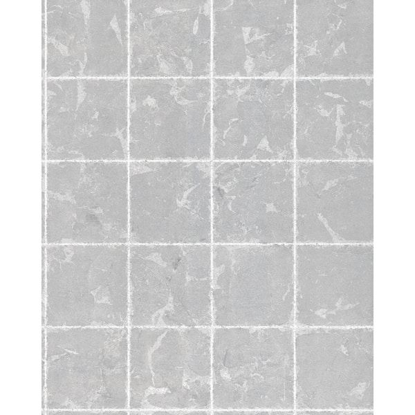 York Wallcoverings Ronald Redding Silver Metal Leaf Squares Paper Unpasted Matte Wallpaper (36 in. x 24 ft.)