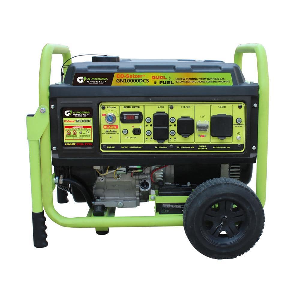 Generators Direct Green-Power 10000-Watt Electric Start Gasoline/Propane Portable ...