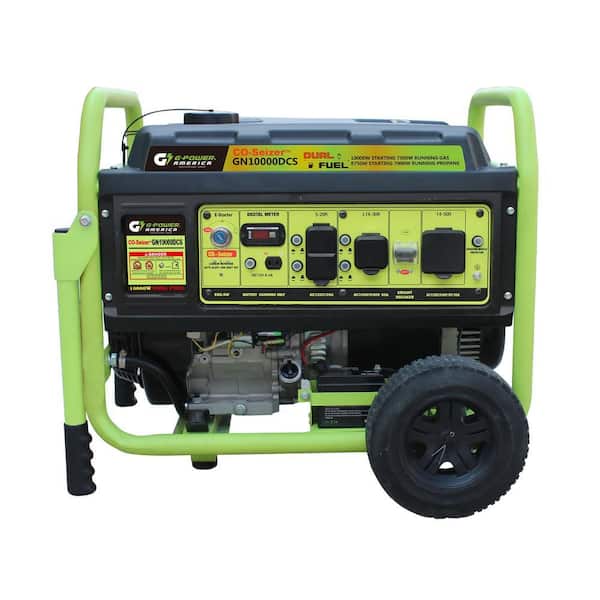 10000-Watt Electric Start Gasoline/Propane Portable Generator with CO Detector