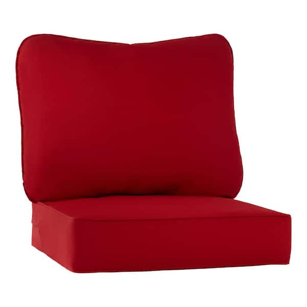 Greendale Home Fashions 24 in. x 24 in. 2-Piece Outdoor Deep Seat Lounge Chair Cushion in Salsa