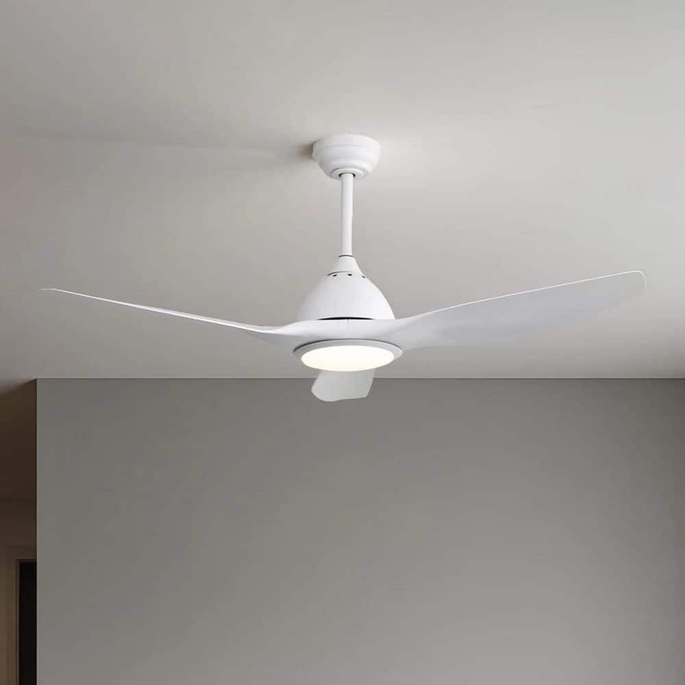 52 in. Integrated LED Indoor Downrod Mount White Windmill Ceiling Fan with Dimmable Light and Remote 6-Speed price history on PriceWatchPro