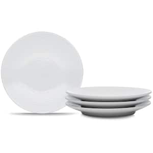 Colorscapes White-on-White Swirl 6.5 in. (White) Porcelain Coupe Appetizer Plates, (Set of 4)