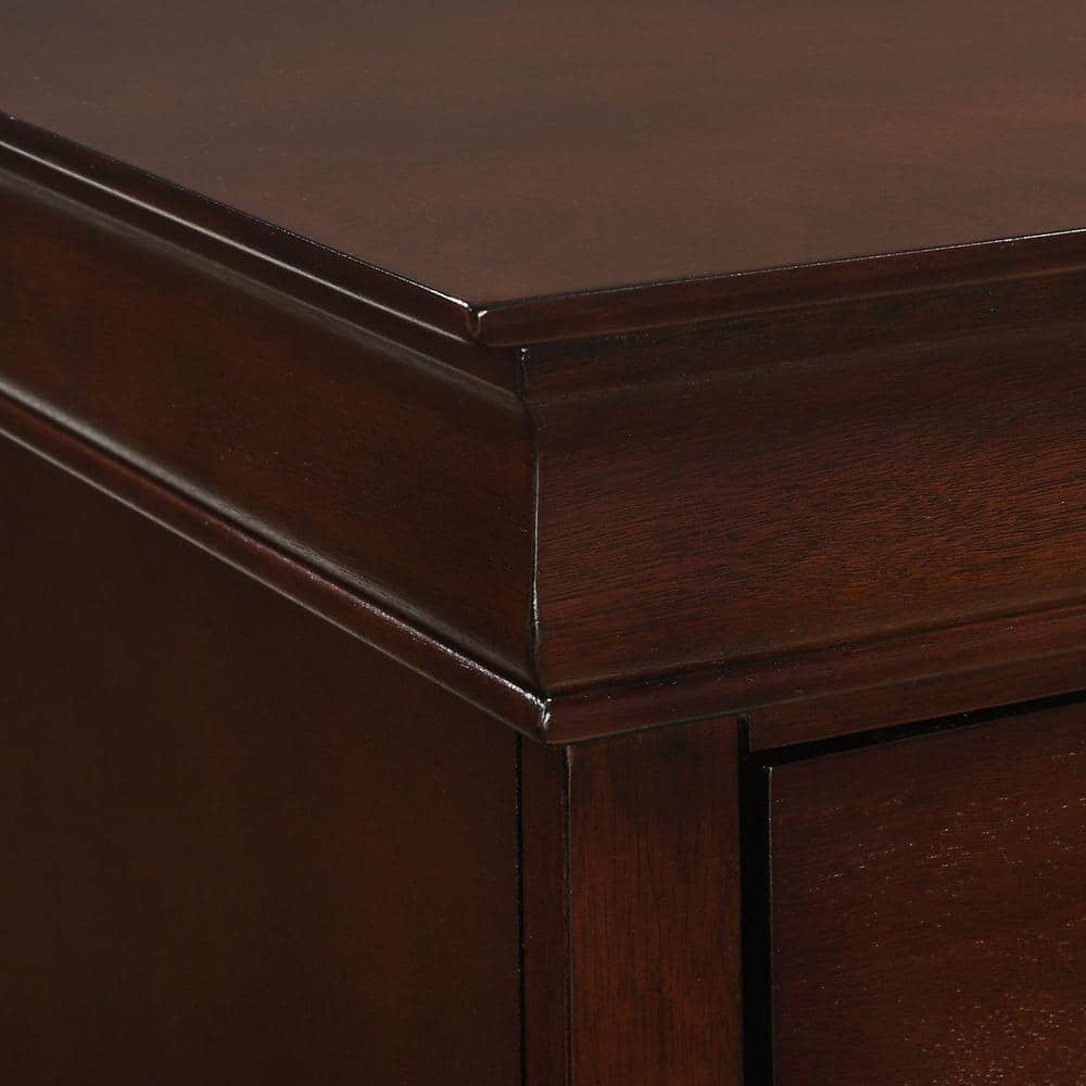 Ellington Transitional Cherry 2-Drawer Nightstand in Sleek Black