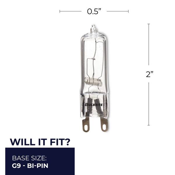 Bulbrite T4 Clear Halogen Bi-Pin Light Bulb - 40 Watt - 5 Pack - 654040