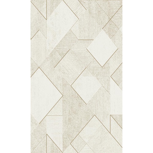 Walls Republic Whites Textured Geometric Diamond Printed Non-Woven Non-Pasted Textured Wallpaper 57 Sq. Ft.