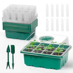 10Pcs Seed Starter Tray Kit Reusable Overall 120Cells Seeding Propagator Station Greenhouse Growing Germination Tray