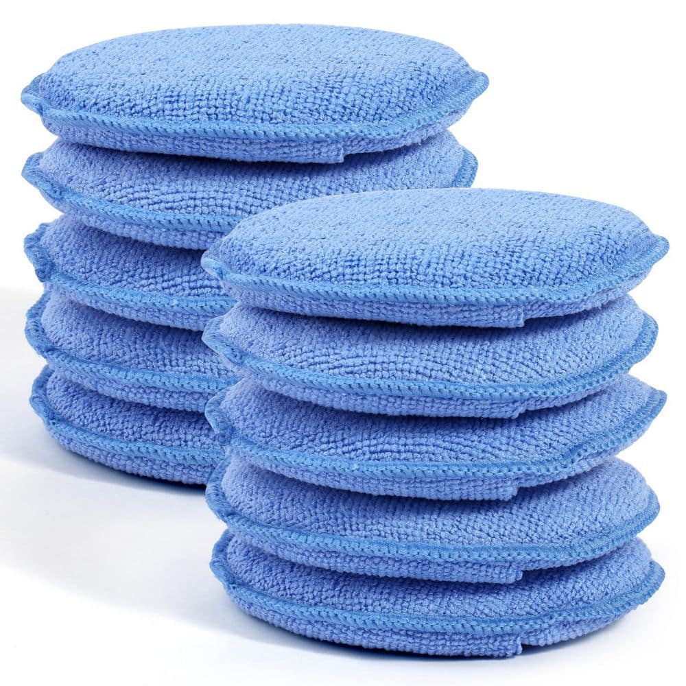 10 Pack Microfiber Foam Wax Applicator Pads with Finger Pocket for Car Cleaning Polishing Dashboard Blue price history on PriceWatchPro