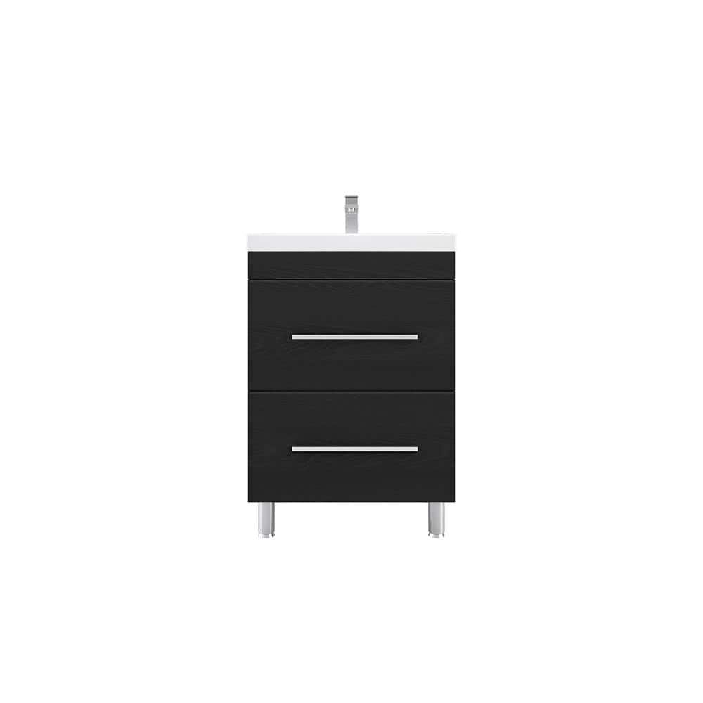 Ripley 24 in. W x 19 in. D x 36 in. H Vanity in Black with Acrylic Vanity T