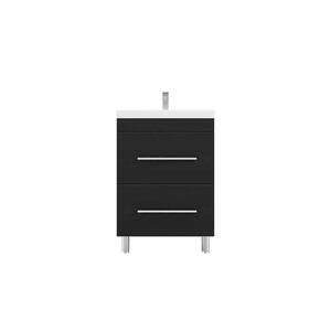 Ripley 24 in. W x 19 in. D x 36 in. H Vanity in Black with Acrylic Vanity Top in White with White Basin